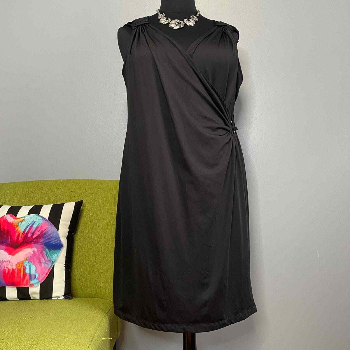 sleeveless jersey wrap dress Sleeveless Modal Jersey Wrap Dress by Double Zero S M 17G811