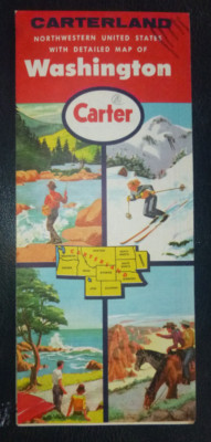 1959 Washington road map Carter oil gas