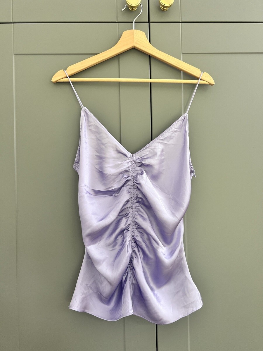 purple satin camisole top
