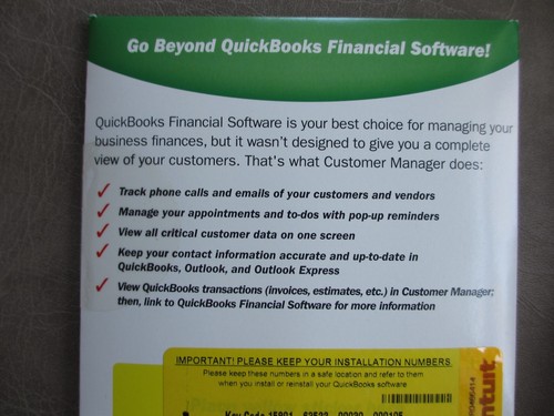 Quick Books Customer Manager Intuit Version 2.0 NEW 2005 - Picture 2 of 2