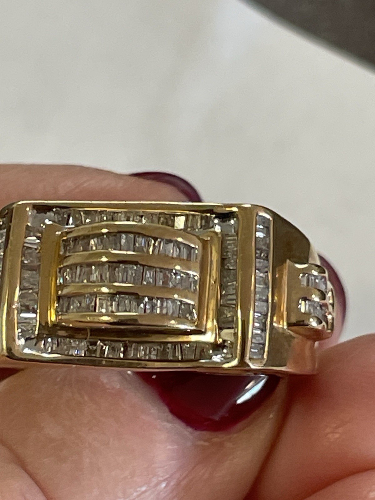 10K Solid Yellow Gold Man Ring With Diamonds, Siz… - image 10