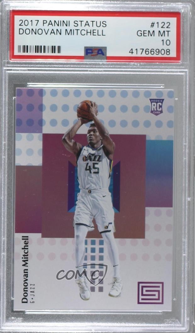 2017-18 Panini Status Rookies Donovan Mitchell #122 PSA 10 GEM MT Rookie RC 00bu