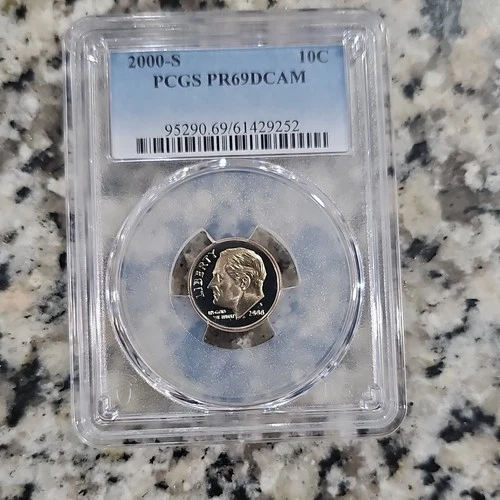 2000-S Roosevelt Silver Dime Proof PCGS PR69DCAM San Francisco 10C