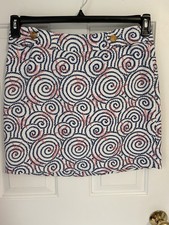 VINEYARD VINES SIZE 8 SHORT BLUE PINK STARFISH PRINT FULLY LINED COTTON SKIRT
