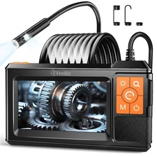 Dual-Lens Borescope with Light, Endoscope with Light with 4.3" IPS Screen,192...