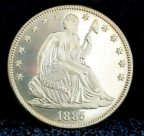 1885 Seated Liberty Half Dollar  White MS++++Cameo Business Strike Proof Like