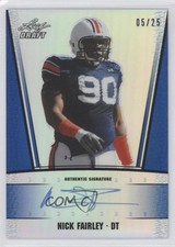 2011 Leaf Metal Draft Prismatic Blue 5/25 Nick Fairley #RC-NF1 Auto 0s3