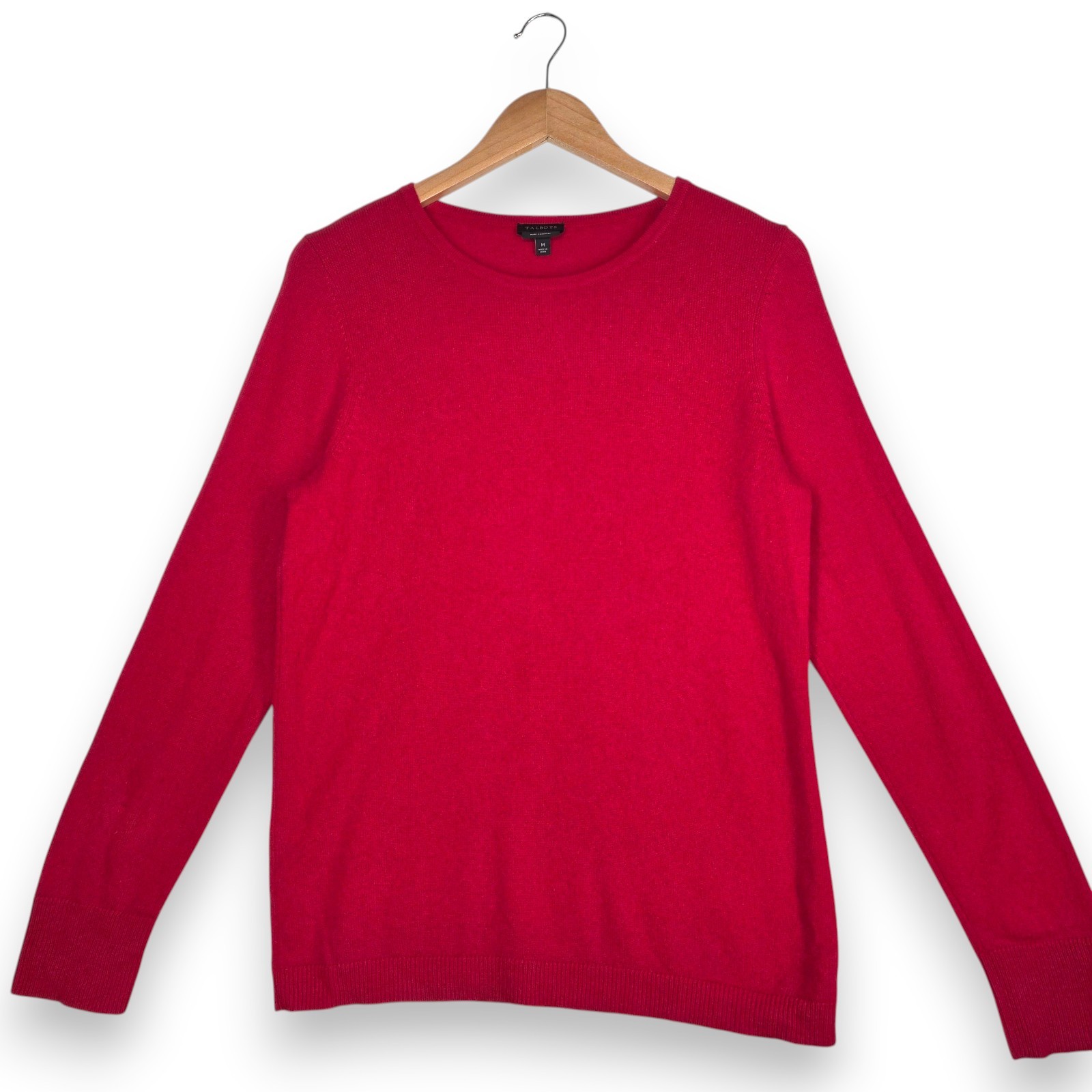 TALBOTS Women's 100% Cashmere Wool Sweater Red Medium