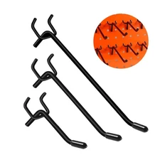 60Pcs Black Pegboard Hooks, 2/4/6 Inch Pegboard Wall Hook Heavy Duty PegBoard...