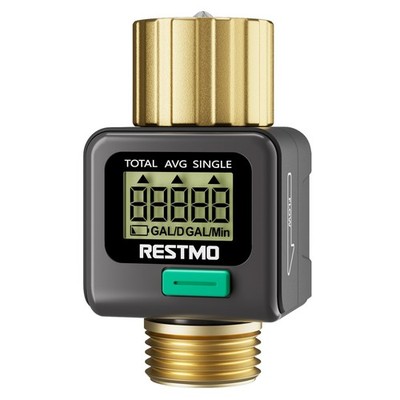Water Flow Meter with Brass Inlet & Outlet, Measure Gallon/Liter Consumption ...