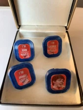 Vintage Set Of 4 The Beatles Flasher Rings****