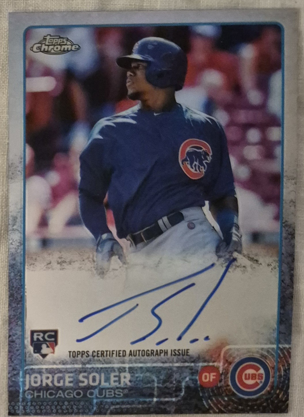 JORGE SOLER AUTO ROOKIE 2015 Topps Chrome On Card #AR-JS Angels