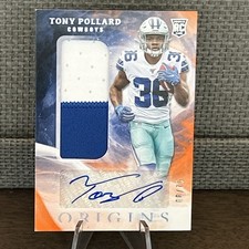 2019 Panini Origins - Rookie Jumbo Patch Autographs Tony Pollard #132 Orange /75