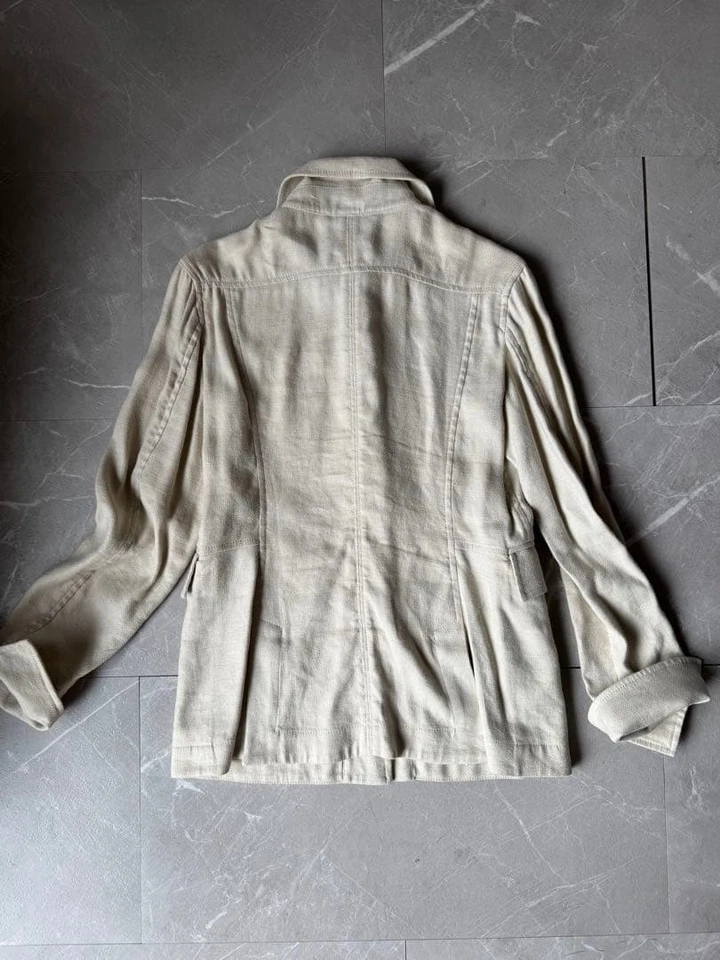 Chaqueta Loro Piana Talla 40 Marfil Mezcla Lino Elegante Primavera Verano Ropa Foto 2 de 4