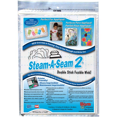 Confezione da 3 - Warm Company Steam-A-Seam 2 Web fusibili - 9"X12" 5/Pkg - 5517 - Foto 2 di 2