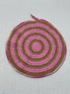 Hand Crocheted Hot Pad Trivet Pot Holder VTG Granny Core Country Core MCM