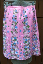 Vintage Pink Blue White Green The Vested Gentress Flower Skirt 10 Screen Printed