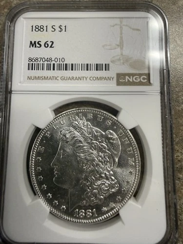 1881-S Morgan Silver Dollar NGC MS62