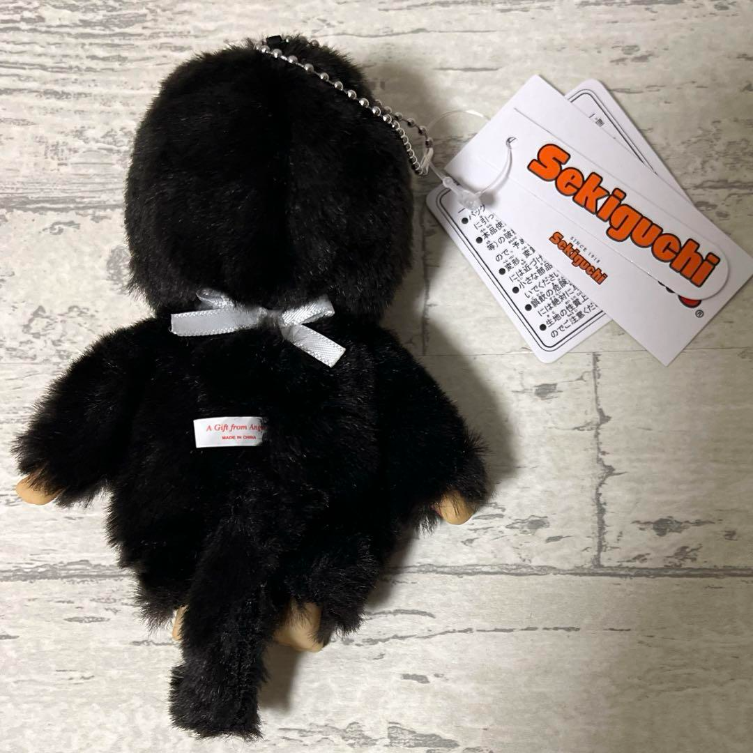 Sekiguchi Monchhichi COLORS Black Plush Doll Keychain – Japan