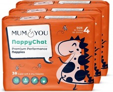 Mum & You Premium & Eco Friendly Dry Baby Nappies | Size 4 (8-14 KG), 114 Count 0.37 per nappy
