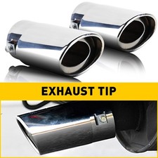 2pcs Car Rear Dual Exhaust Pipe Tail Muffler Silver Tip Tail Pipe 1.5-2.4 Inch