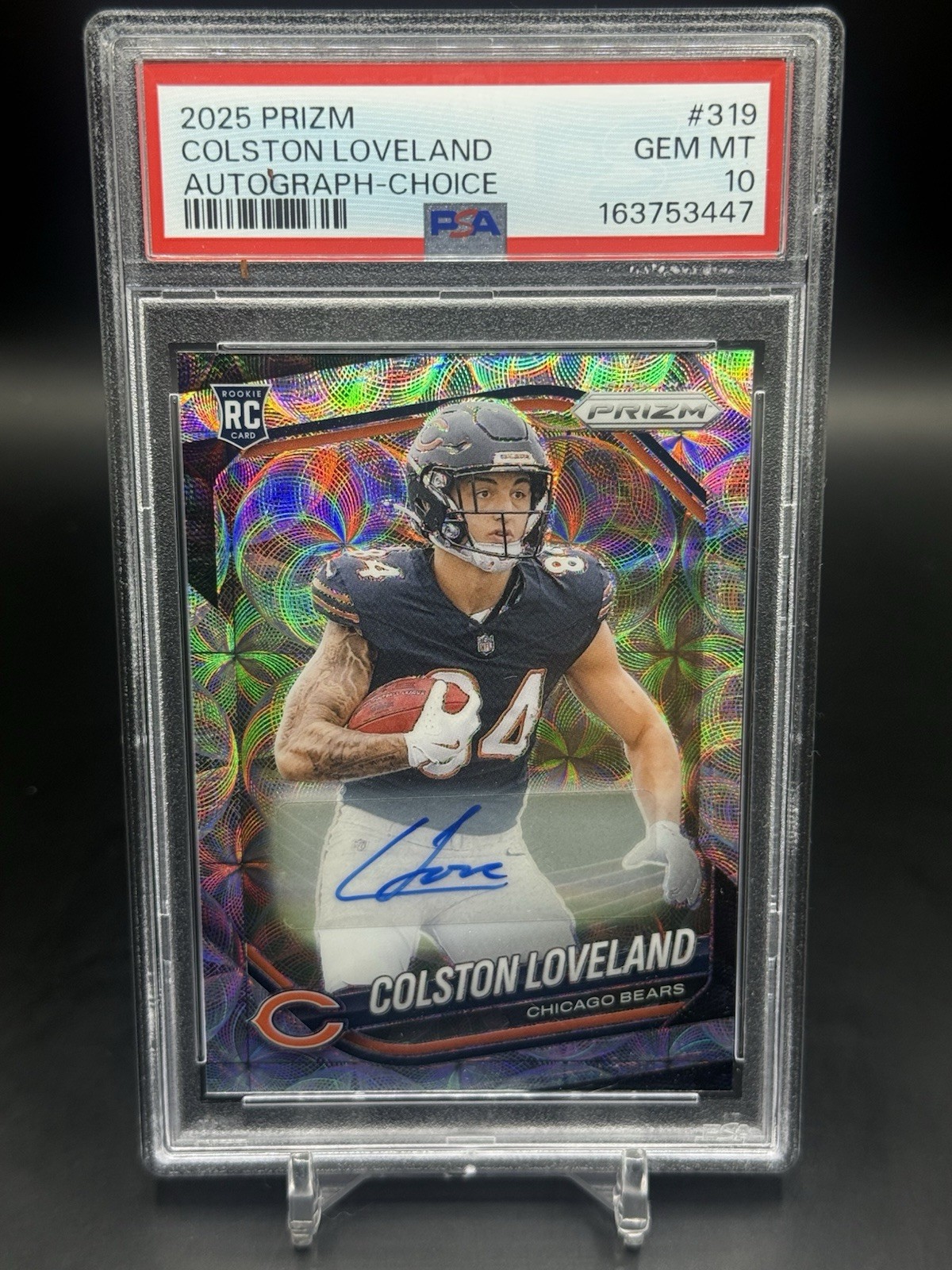 2025 Panini Prizm Choice Rookie Auto COLSTON LOVELAND RC 23/100 PSA 10 BEARS 🔥