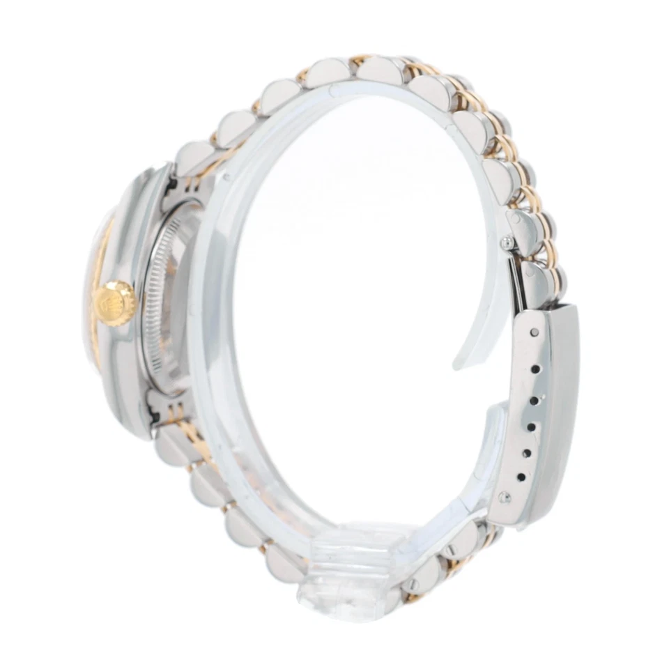 Reloj Rolex Datejust 79173 para dama esfera plateada de diamantes de fábrica con bisel estriado de 18 KY Foto 4 de 4