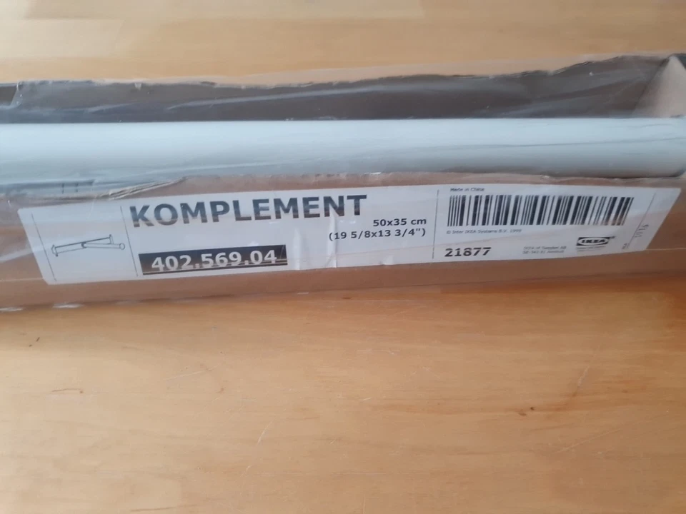 1 Ikea Pax Komplement 402.569.04 Kleiderstange Gardrobe Ausziehbar Weiß NEU - Bild 2 von 4