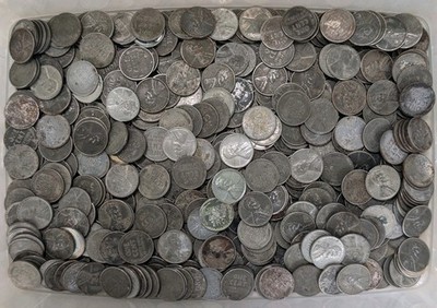 500X+ 1943 PDS Steel Lincoln Wheat Cents Pennies Bulk Lot Unsearched 3+LB #OLS26