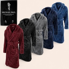MICHAEL PAUL MENS DRESSING GOWN HOODED SUPER SOFT&COSY FLEECE ROBE SIZES M-5XL