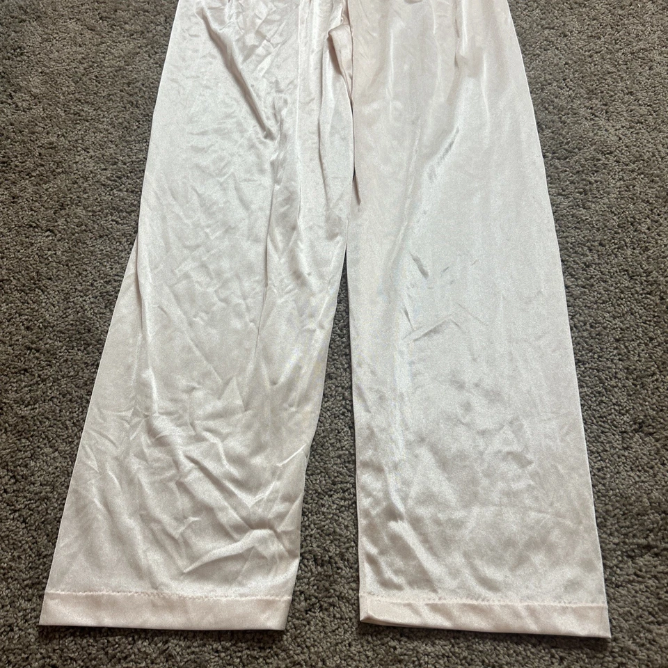 Calça pijama vintage OLGA náilon L pêssego trad esposa roupa íntima glamour regência - Imagem 3 de 4