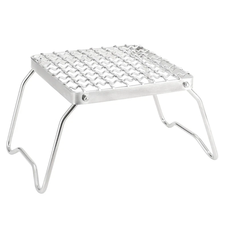 Portable Fold Campfire Grills Stainless Steel Grills Grate Camping Grills Stand