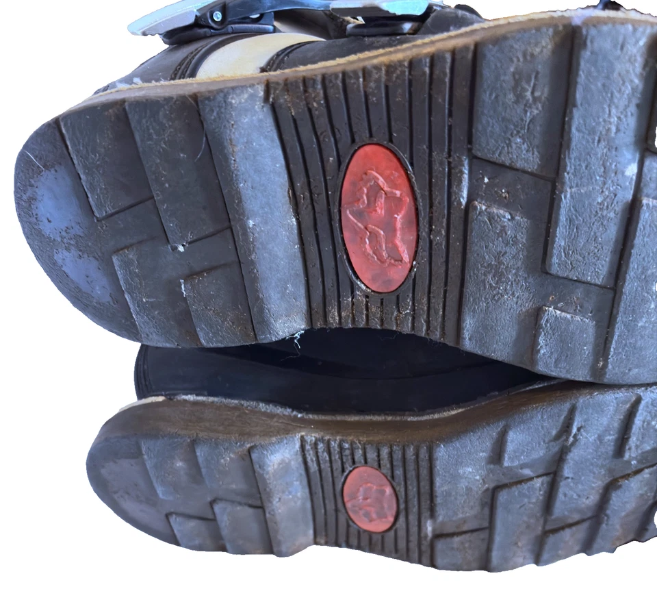 Botas de motocicleta Fox Racing feminina tamanho 6 branco preto ótimo couro plástico - Imagem 3 de 4