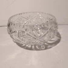 Brillant Cut Crystal Footed Serving Bowl