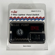 Rule 3-Way Lighted Panel Bilge Pump Switch Model 41 (12V) w/ Fuse NEW