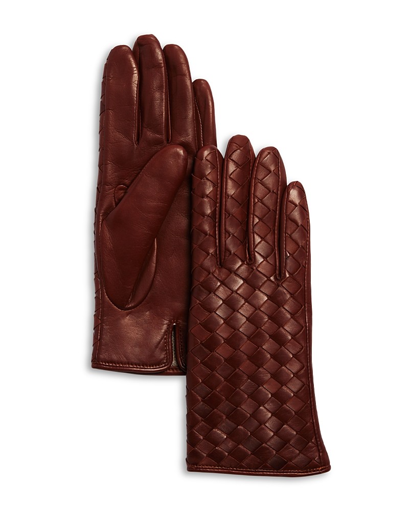 Bloomingdales Fancy Nappa Leather Gloves - SIZE 7 BROWN 24990₽