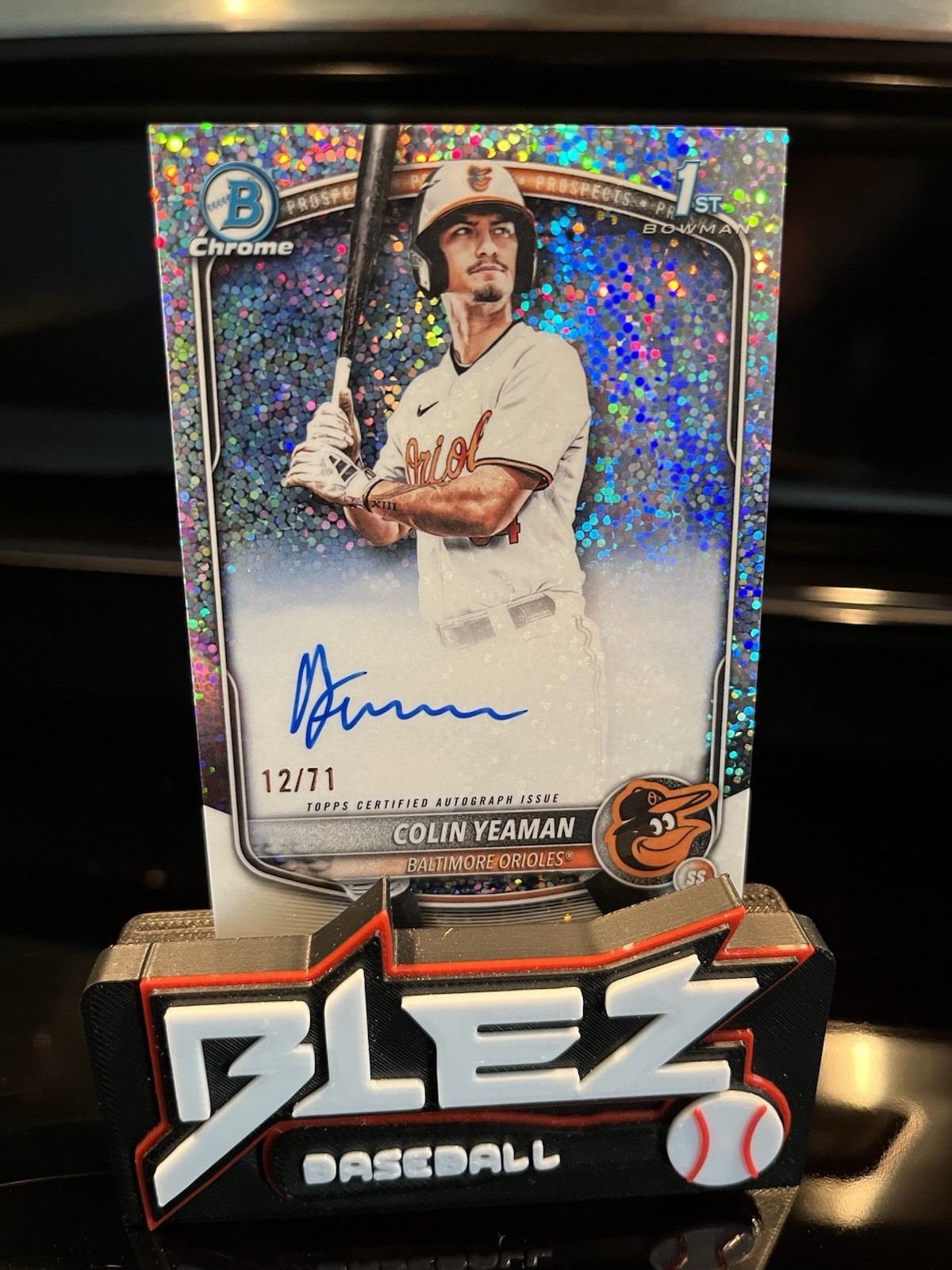2025 Bowman Chrome Draft Sparkle Refractor Colin Yeaman On Card Auto 12/71 🔥