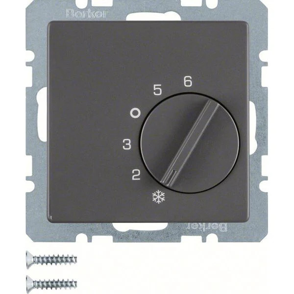 Berker - Raumthermostat Temperaturregler Anth/Sa 20266086 Wechsler/Zentralstck-image