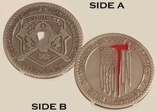 9/11 Firefighter Memorial 343 Guardian USA Flag Axe Challenge Coin 3 D