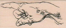 Pointing Finger 1 1/4 x 2 1/2" Mounted Rubber Stamp, Finger Stamp, People Stamp