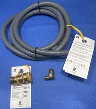 Natural Gas Conversion Kit 10 Foot 1/2-Inch Hose w/Quick Connect CSA Certified