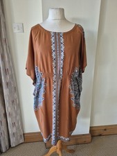 Ladies Size 12 M&S Indigo Collection Short Sleeve Kaftan Style Dress Cover Up