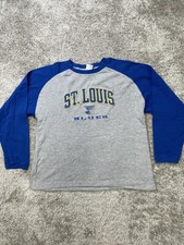 St. Louis Blues Shirt Mens Large Gray Blue NHL Hockey Long Sleeve Crewneck