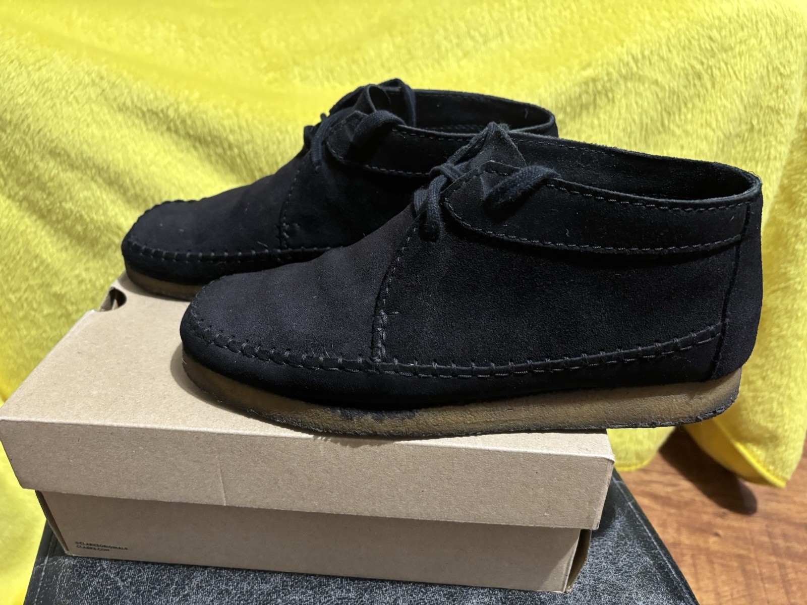 Clarks Originals Weaver Boot Black Suede Men’s Size 8 image 4