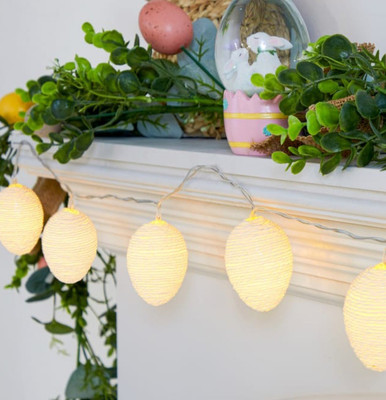 Hübsches Osterei warmweiße Lichterkette 10er Pack Neu Ei     NEU