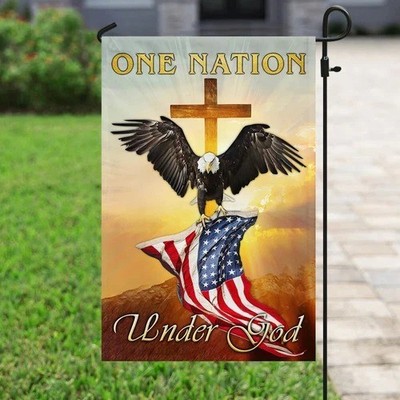 One Nation Under God. Christian. Eagle Flag Graden Flag