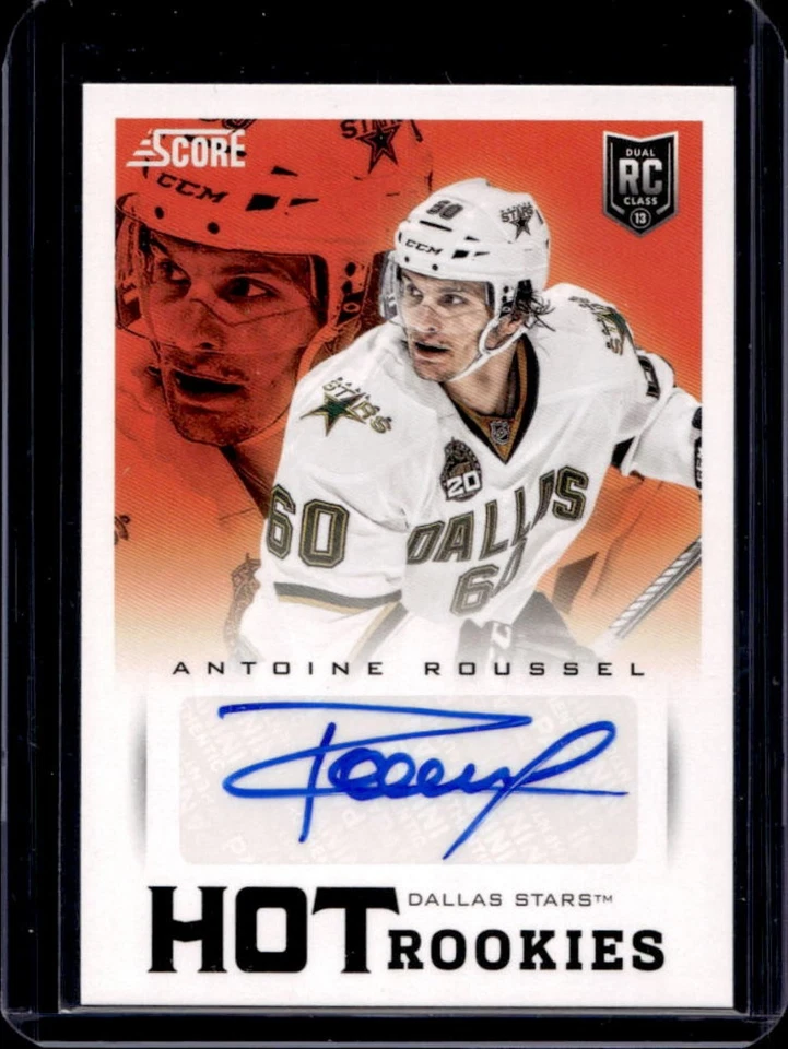 2013-14 Panini Score Antoine Roussel Hot Rookies Signatures RC automático #617 estrellas