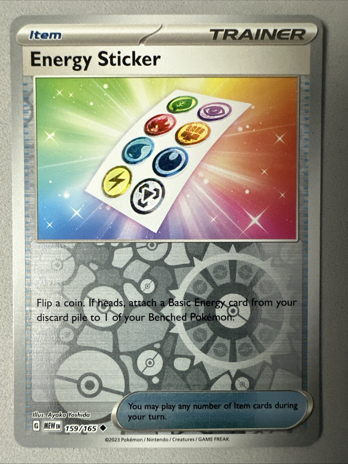 Pokemon TCG * Scarlet & Violet 151  * 159/165 Energy Sticker U * REVERSE HOLO NM