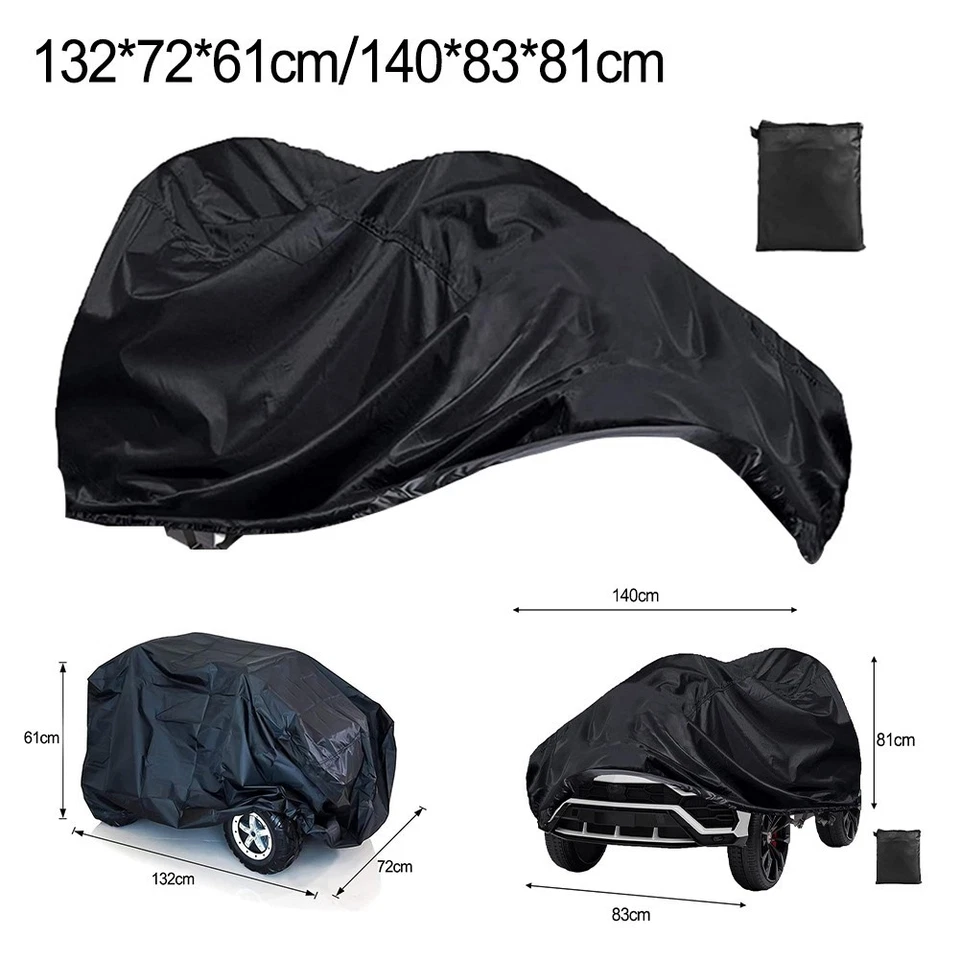 Schlankes schwarzes Design Kinder Aufsitz Spielzeugauto Schutz Staub und Wetter - Bild 3 von 4