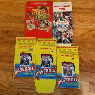 3 1986 Topps Baseball Card EMPTY Wax Boxes 1 1982 Donruss 1 1981 Topps Wax Empty